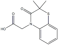 2,2-Dimethyl-2,3-dihydro-3-oxo-4H-1,4-benzothiazine-4-acetic acid Struktur