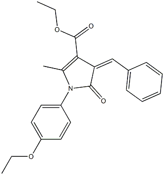 1-[4-Ethoxyphenyl]-2-methyl-5-oxo-4-[benzylidene]-4,5-dihydro-1H-pyrrole-3-carboxylic acid ethyl ester Struktur