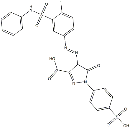 4,5-Dihydro-4-[[4-methyl-3-[(phenylamino)sulfonyl]phenyl]azo]-5-oxo-1-(4-sulfophenyl)-1H-pyrazole-3-carboxylic acid Struktur