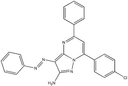 2-Amino-3-phenylazo-5-phenyl-7-(4-chlorophenyl)pyrazolo[1,5-a]pyrimidine Struktur