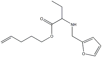 2-(Furfurylamino)butyric acid 4-pentenyl ester Struktur