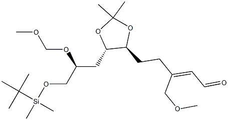 3-Methoxymethyl-5-[(4S,5S)-5-[(2S)-2-methoxymethoxy-3-[dimethyl(tert-butyl)silyloxy]propyl]-2,2-dimethyl-1,3-dioxolan-4-yl]-2-pentenal Struktur