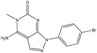 4-Amino-1-(4-bromophenyl)-5-methyl-1H-pyrazolo[3,4-d]pyrimidin-6(5H)-one Struktur