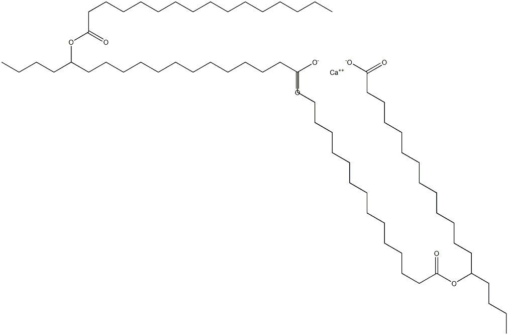 Bis(14-hexadecanoyloxyoctadecanoic acid)calcium salt Struktur