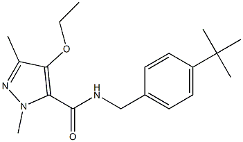 N-(4-tert-Butylbenzyl)-1,3-dimethyl-4-ethoxy-1H-pyrazole-5-carboxamide Struktur