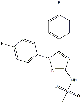 1-(4-Fluorophenyl)-5-(4-fluorophenyl)-3-((methylsulfonyl)amino)-1H-1,2,4-triazole Struktur