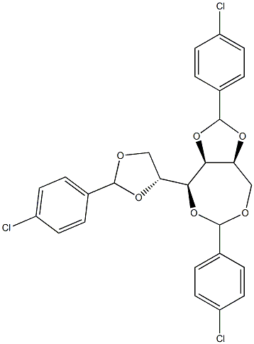 1-O,2-O:3-O,6-O:4-O,5-O-Tris(4-chlorobenzylidene)-L-glucitol Struktur