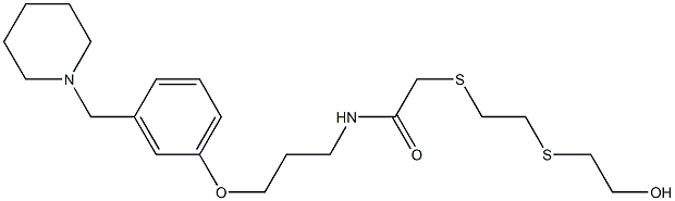 N-[3-[3-(Piperidinomethyl)phenoxy]propyl]-2-[[2-[(2-hydroxyethyl)thio]ethyl]thio]acetamide Struktur