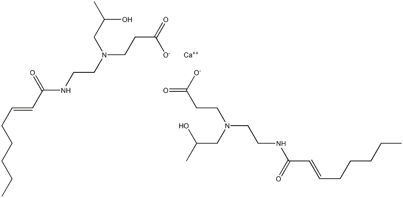 Bis[3-[N-(2-hydroxypropyl)-N-[2-(2-octenoylamino)ethyl]amino]propionic acid]calcium salt Struktur