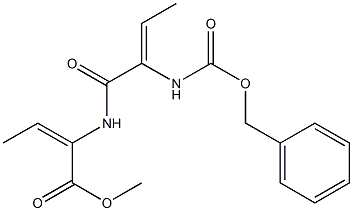 (E)-2-[[(Z)-2-[[(Benzyloxy)carbonyl]amino]-2-butenoyl]amino]-2-butenoic acid methyl ester Struktur