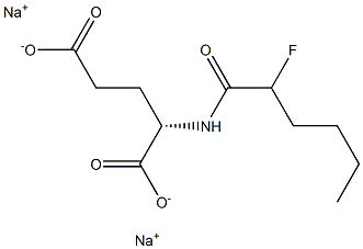 N-(2-Fluorohexanoyl)-L-glutamic acid disodium salt Struktur