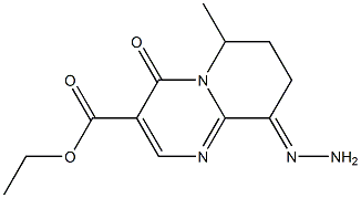 9-Hydrazono-6-methyl-4-oxo-6,7,8,9-tetrahydro-4H-pyrido[1,2-a]pyrimidine-3-carboxylic acid ethyl ester Struktur