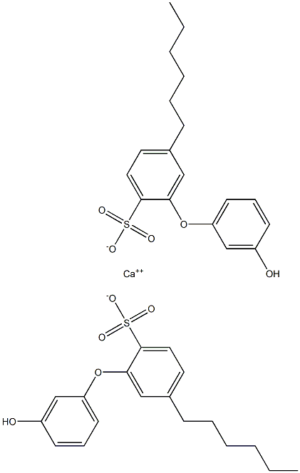 Bis(3'-hydroxy-5-hexyl[oxybisbenzene]-2-sulfonic acid)calcium salt Struktur