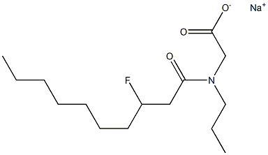 N-(3-Fluorodecanoyl)-N-propylglycine sodium salt Struktur