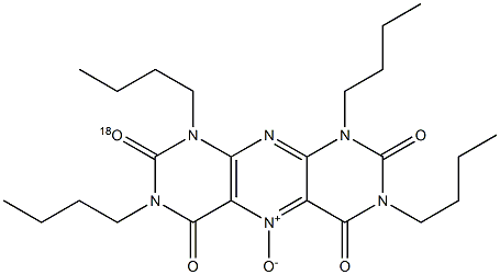 1,3,7,9-Tetrabutylpyrimido[5,4-g]pteridine-2,4,6,8(1H,3H,7H,9H)-tetrone 5-[18O] oxide Struktur