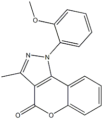 1-(2-Methoxyphenyl)-3-methyl[1]benzopyrano[4,3-c]pyrazol-4(1H)-one Struktur