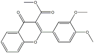 2-[3,4-Dimethoxyphenyl]-4-oxo-4H-1-benzopyran-3-carboxylic acid methyl ester Struktur