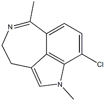 3,4-Dihydro-9-chloro-1,6-dimethyl-1H-azepino[5,4,3-cd]indole Struktur