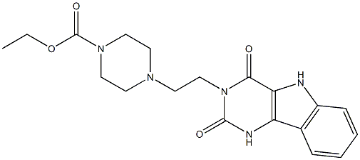 4-[2-[(2,3,4,5-Tetrahydro-2,4-dioxo-1H-pyrimido[5,4-b]indol)-3-yl]ethyl]piperazine-1-carboxylic acid ethyl ester Struktur