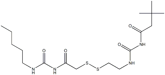 1-(3,3-Dimethylbutyryl)-3-[2-[[(3-pentylureido)carbonylmethyl]dithio]ethyl]urea Struktur