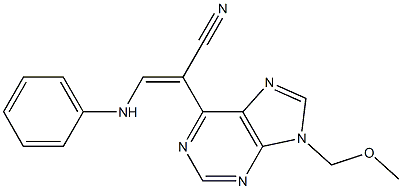 9-(Methoxymethyl)-6-[(E)-2-(phenylamino)-1-cyanoethenyl]-9H-purine Struktur