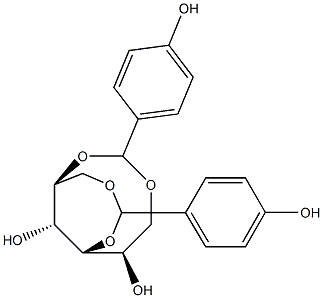 1-O,4-O:2-O,6-O-Bis(4-hydroxybenzylidene)-D-glucitol Struktur