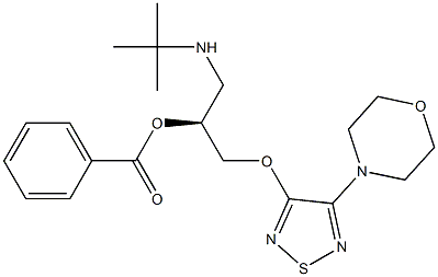 (S)-1-[(1,1-Dimethylethyl)amino]-3-[[4-(morpholin-4-yl)-1,2,5-thiadiazol-3-yl]oxy]-2-propanol benzoate Struktur