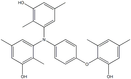 N,N-Bis(3-hydroxy-2,5-dimethylphenyl)-4-(6-hydroxy-2,4-dimethylphenoxy)benzenamine Struktur