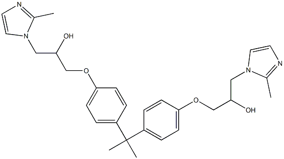 Bisphenol A bis[3-(2-methylimidazolyl)-2-hydroxypropyl] ether Struktur