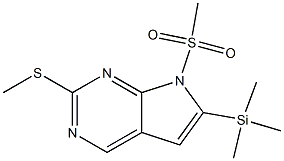 6-(Trimethylsilyl)-7-(methylsulfonyl)-2-(methylthio)-7H-pyrrolo[2,3-d]pyrimidine Struktur