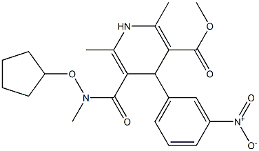 2,6-Dimethyl-4-(3-nitrophenyl)-5-[[methyl(cyclopentyloxy)amino]carbonyl]-1,4-dihydropyridine-3-carboxylic acid methyl ester Struktur