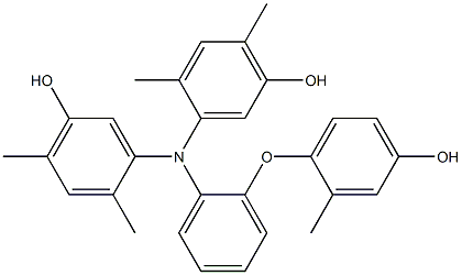 N,N-Bis(5-hydroxy-2,4-dimethylphenyl)-2-(4-hydroxy-2-methylphenoxy)benzenamine Struktur