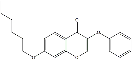 3-Phenoxy-7-hexyloxy-4H-1-benzopyran-4-one Struktur