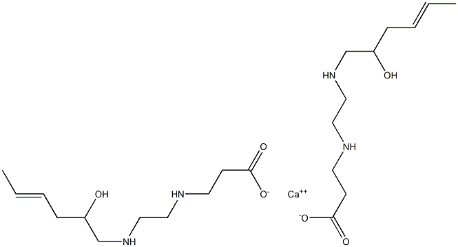 Bis[3-[N-[2-[N-(2-hydroxy-4-hexenyl)amino]ethyl]amino]propionic acid]calcium salt Struktur