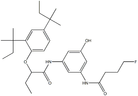 3-(4-Fluorobutyrylamino)-5-[2-(2,4-di-tert-amylphenoxy)butyrylamino]phenol Struktur