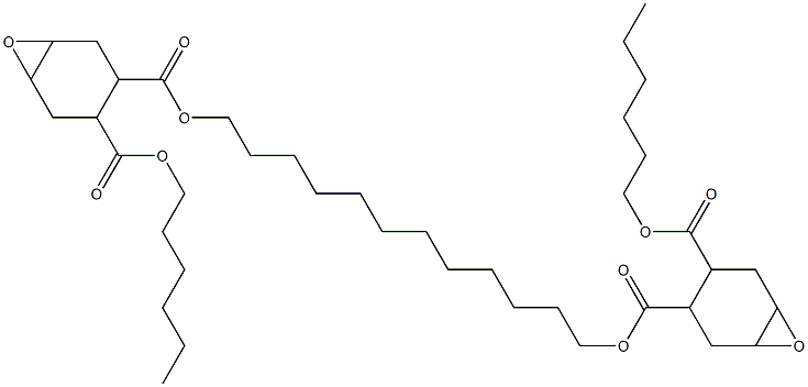 Bis[2-(hexyloxycarbonyl)-4,5-epoxy-1-cyclohexanecarboxylic acid]1,12-dodecanediyl ester Struktur