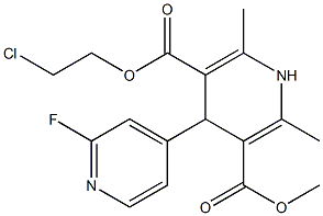 4-(2-Fluoropyridin-4-yl)-1,4-dihydro-2,6-dimethylpyridine-3,5-dicarboxylic acid 3-methyl 5-(2-chloroethyl) ester Struktur