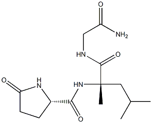 N-[(2S)-2,4-Dimethyl-2-[[[(2S)-5-oxopyrrolidin-2-yl]carbonyl]amino]pentanoyl]glycinamide Struktur