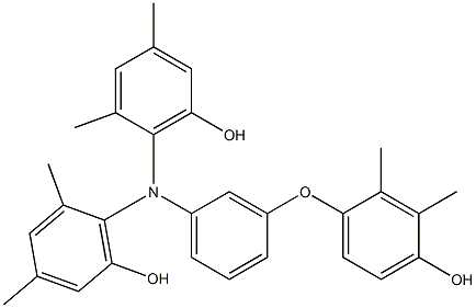 N,N-Bis(6-hydroxy-2,4-dimethylphenyl)-3-(4-hydroxy-2,3-dimethylphenoxy)benzenamine Struktur