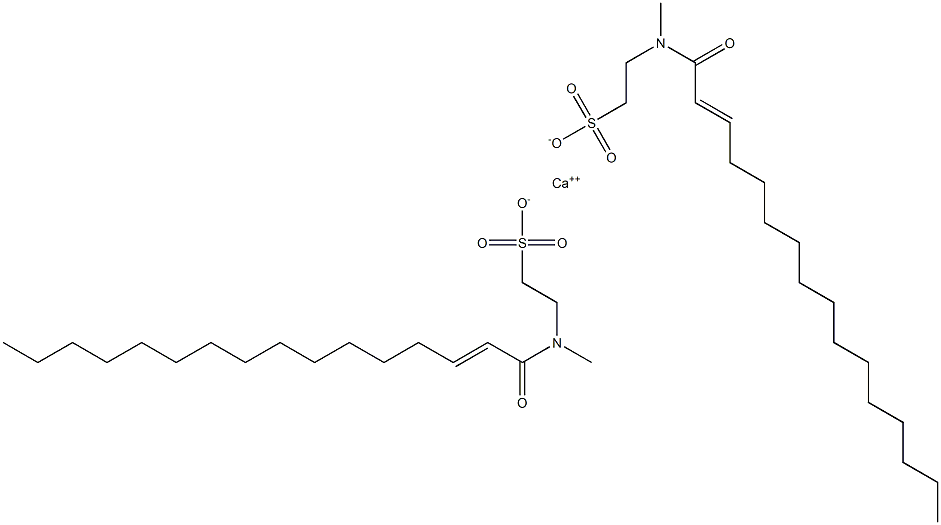 Bis[N-(2-hexadecenoyl)-N-methyltaurine]calcium salt Struktur