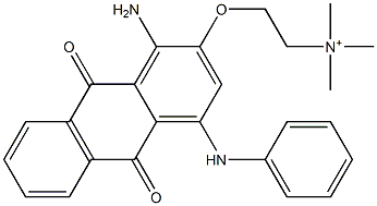 2-[[[1-Amino-9,10-dihydro-9,10-dioxo-4-(phenylamino)anthracen]-2-yl]oxy]-N,N,N-trimethylethanaminium Struktur