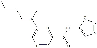 N-(1H-Tetrazol-5-yl)-6-[butyl(methyl)amino]pyrazine-2-carboxamide Struktur