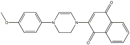 2-[(4-(4-Methoxyphenyl)-1,2,3,4-tetrahydropyrazin)-1-yl]-1,4-naphthoquinone Struktur