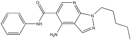 1-Pentyl-4-amino-N-phenyl-1H-pyrazolo[3,4-b]pyridine-5-carboxamide Struktur