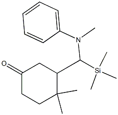 3-[[Phenyl(methyl)amino](trimethylsilyl)methyl]-4,4-dimethylcyclohexan-1-one Struktur