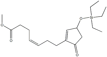 (Z)-7-[3-[(Triethylsilyl)oxy]-5-oxo-1-cyclopenten-1-yl]-4-heptenoic acid methyl ester Struktur