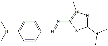 5-Dimethylamino-2-[[4-(dimethylamino)phenyl]azo]-3-methyl-1,3,4-thiadiazol-3-ium Struktur