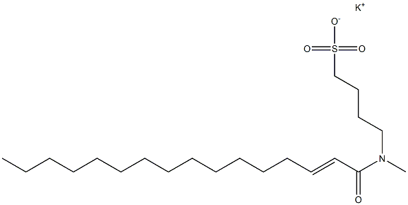 4-[N-(2-Hexadecenoyl)-N-methylamino]-1-butanesulfonic acid potassium salt Struktur