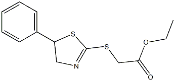 (5-Phenyl-2-thiazolin-2-ylthio)acetic acid ethyl ester Struktur