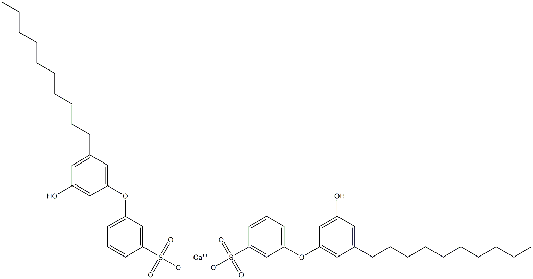 Bis(3'-hydroxy-5'-decyl[oxybisbenzene]-3-sulfonic acid)calcium salt Struktur